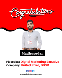 Madhusudan Placed as Digital Marketing Executive