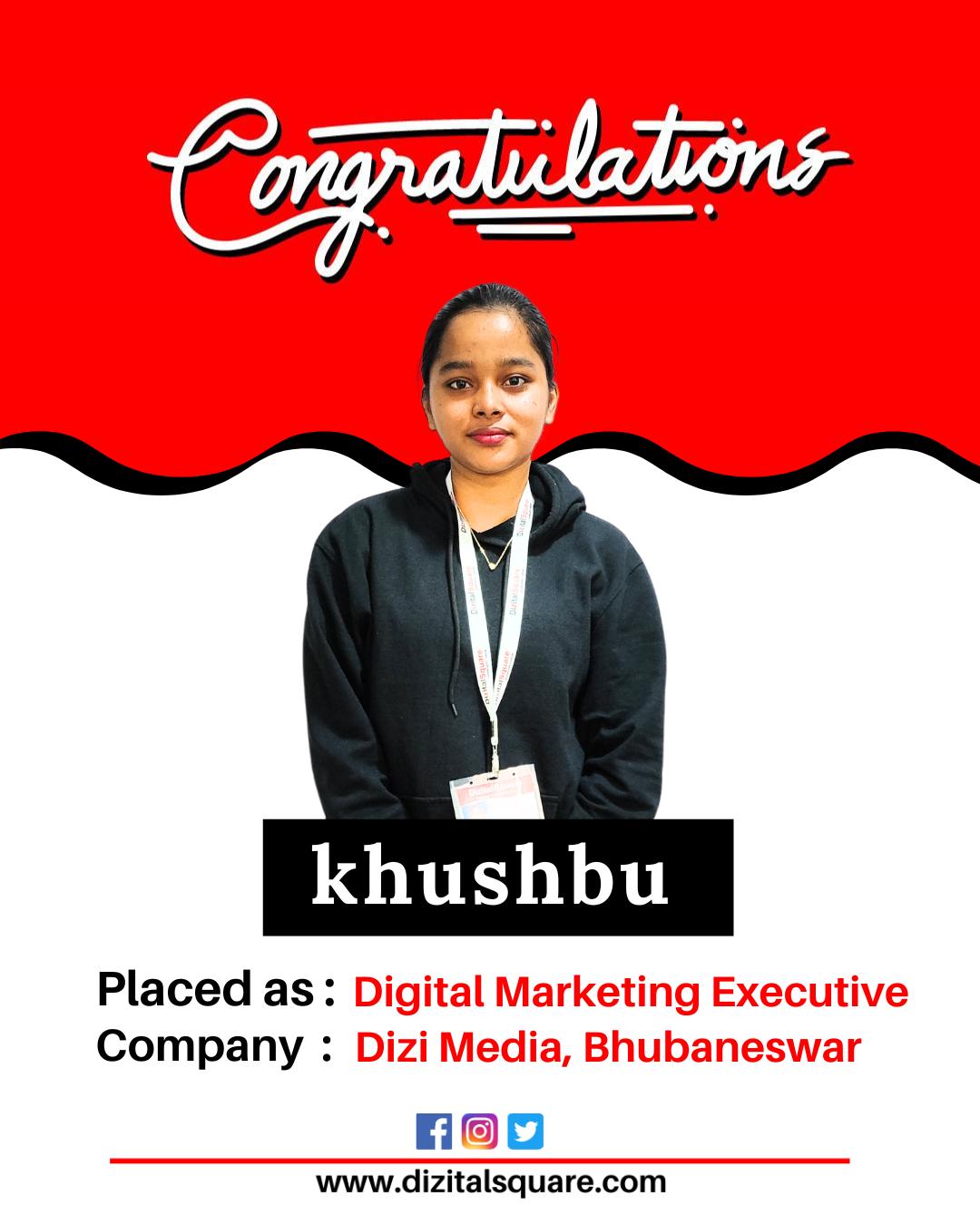 Khushbu Placed as Digital Marketing Executive
