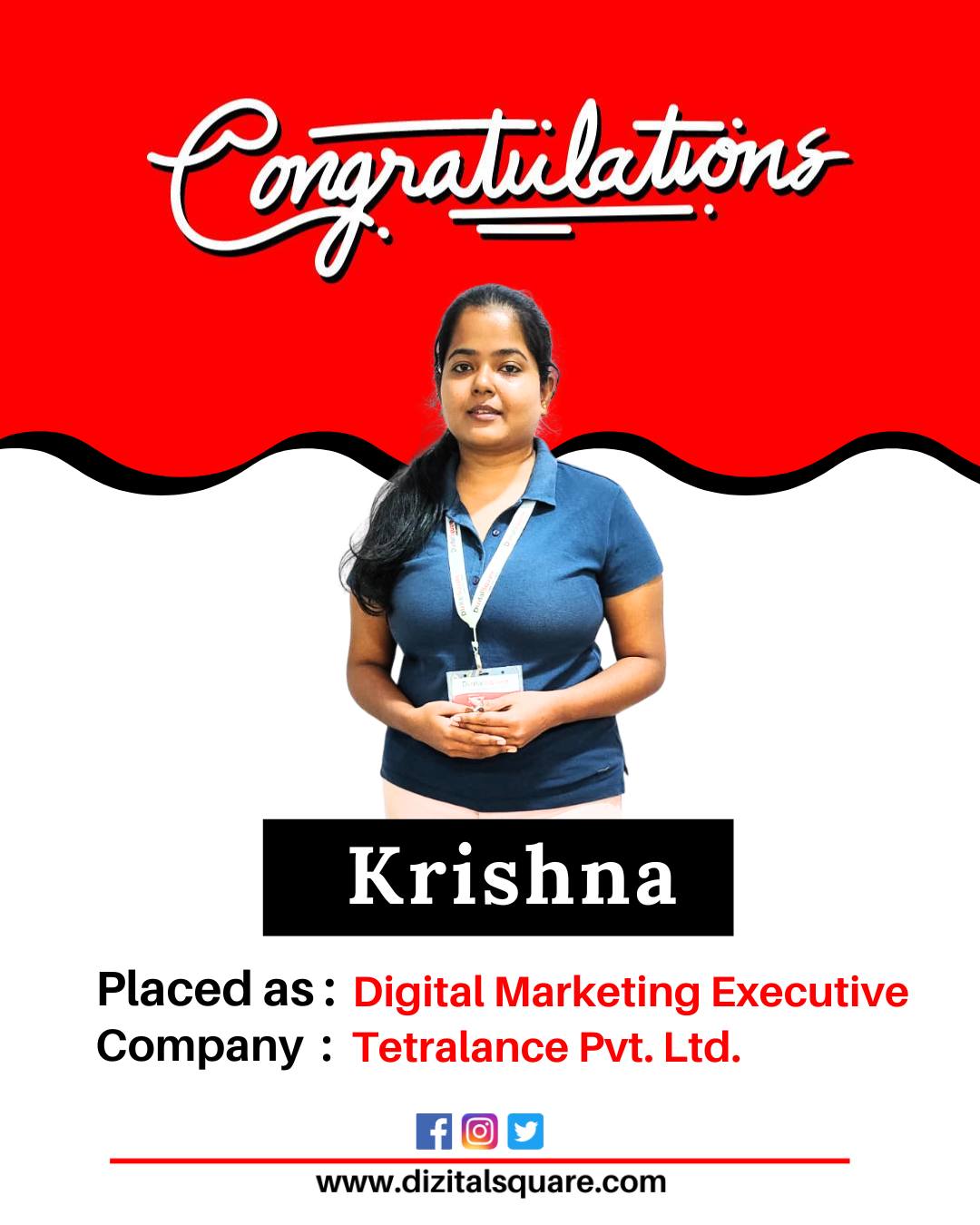 Krishan placed after Digital Marketing Course in BHubaneswar