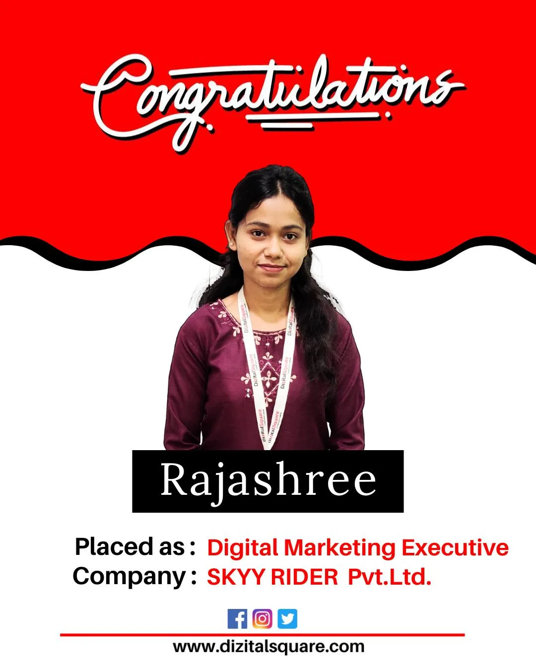 Rajashree Placed as Digital Marketing Executive