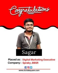 Sagar Placed as Digital Marketing Executive