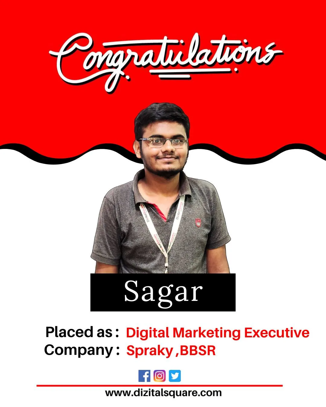 Sagar Placed as Digital Marketing Executive