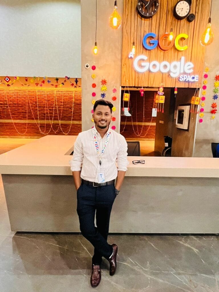 Rhaul standing inside google's office