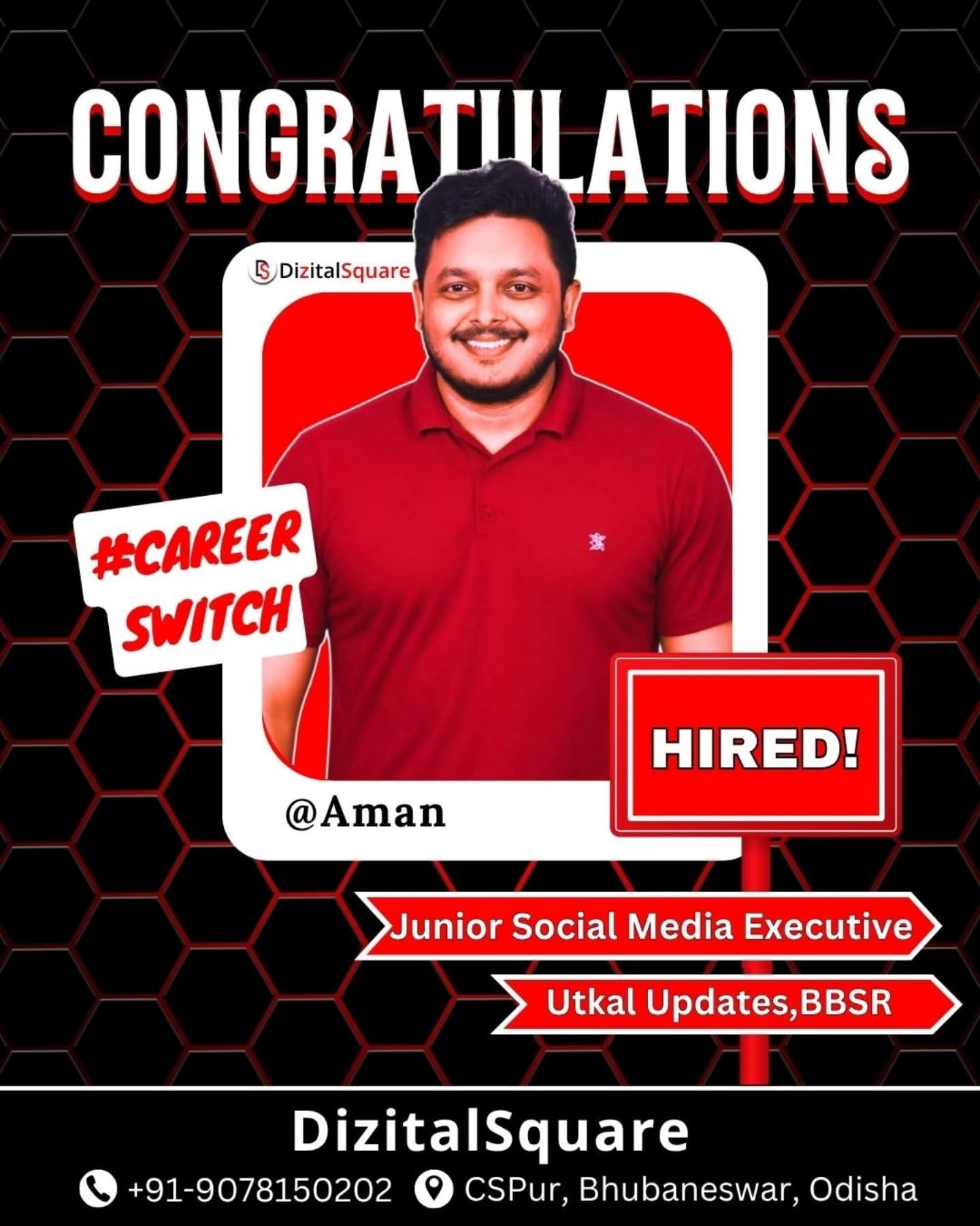 Aman - Digital Marketing placement in bhubaneswar at dizitalsquare