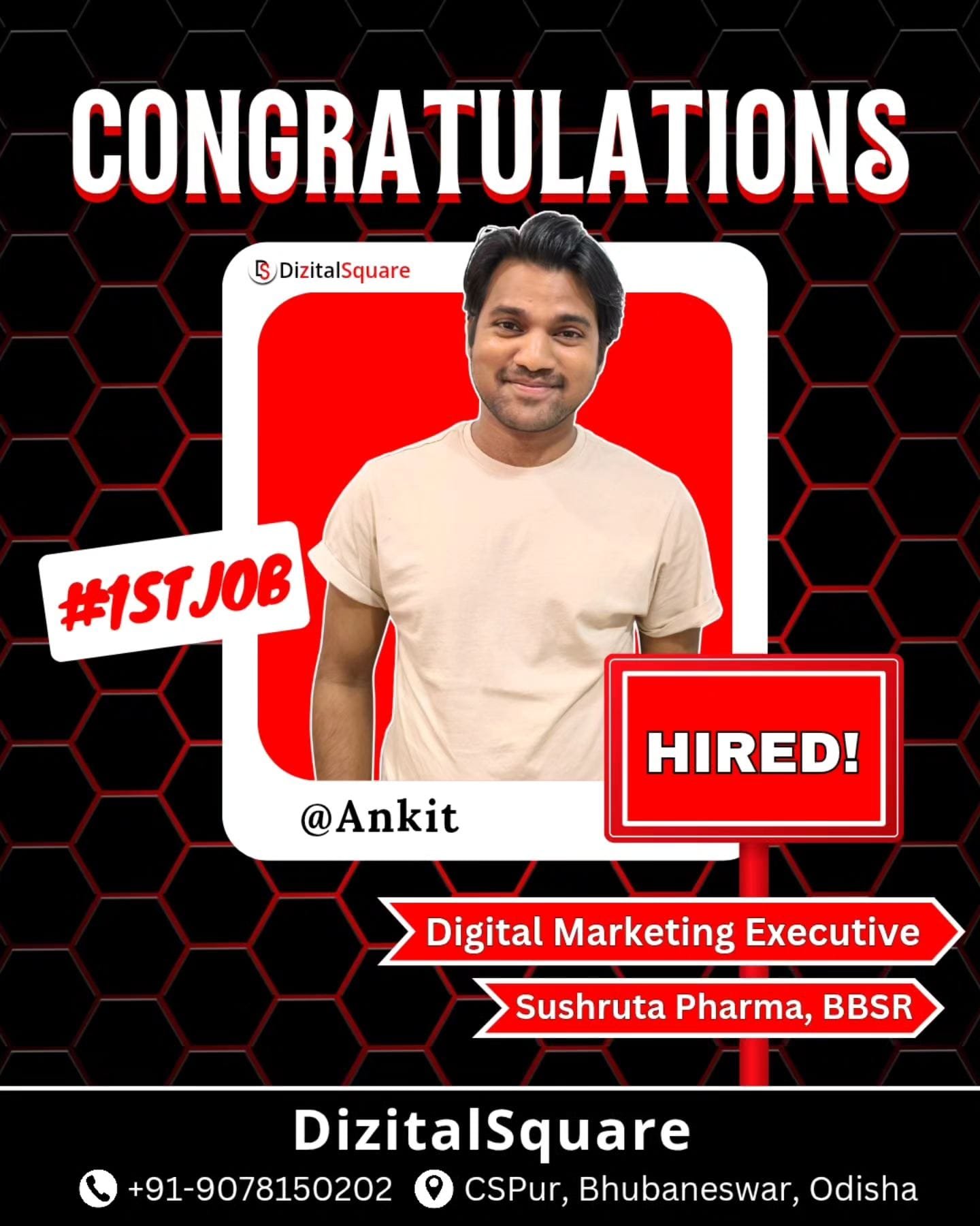 Ankit started his career after digital marketing course with diiztalsquare in bhubaneswar