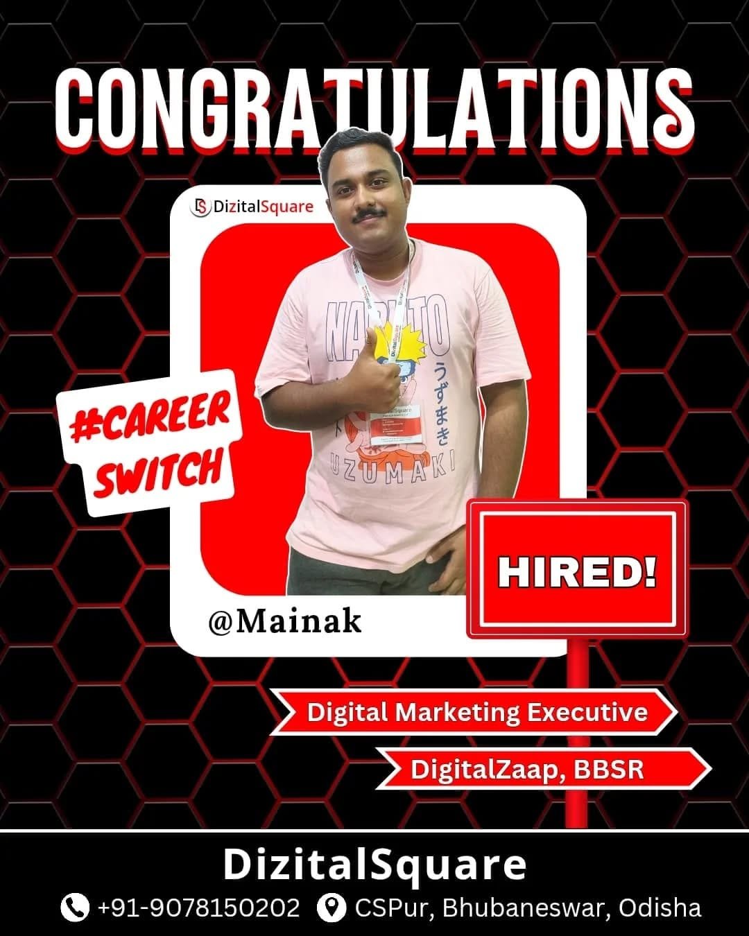 Mainak- Digital Marketing placement in bhubaneswar after training