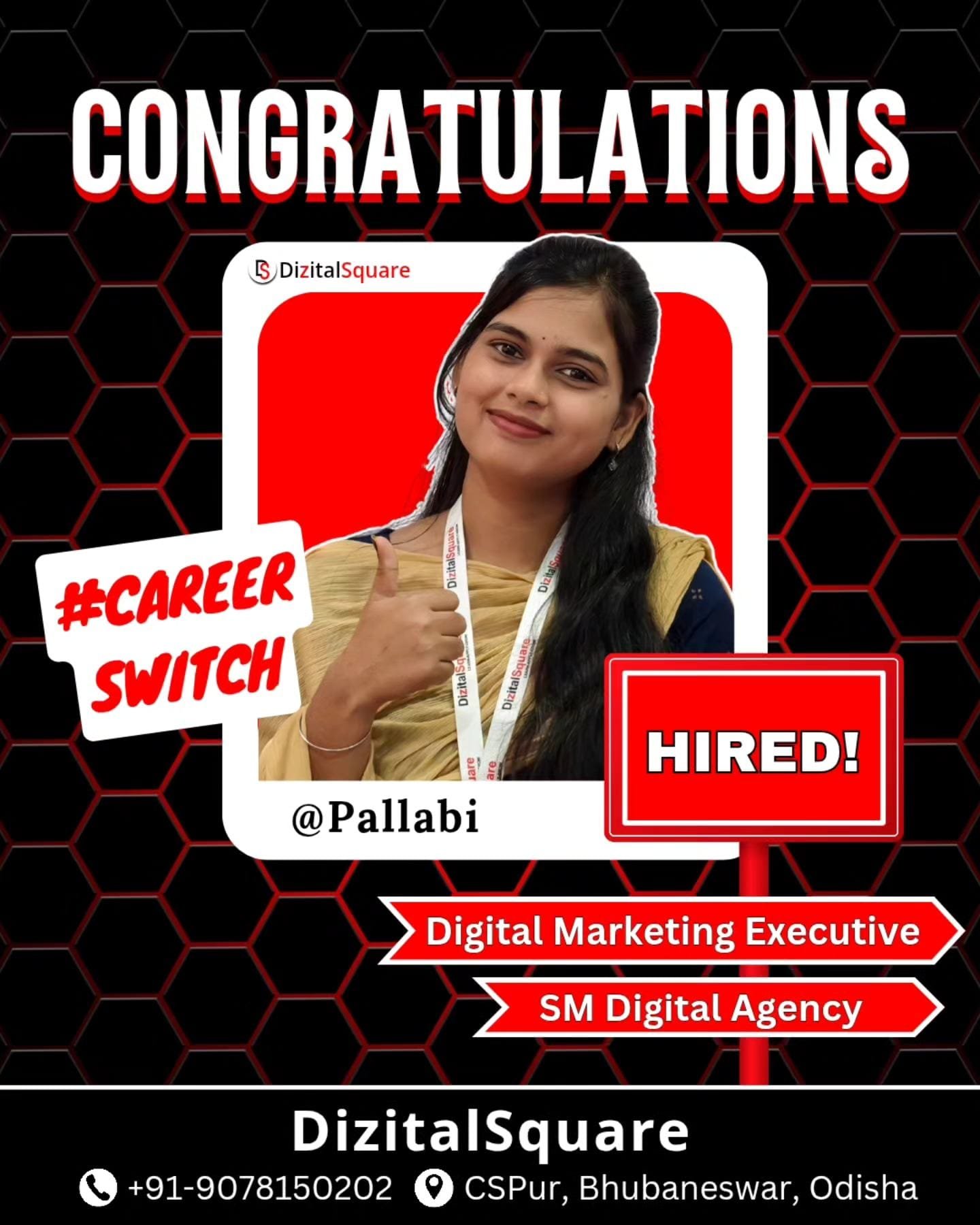 Pallabi started her career after digital marketing course with diiztalsquare in bhubaneswar