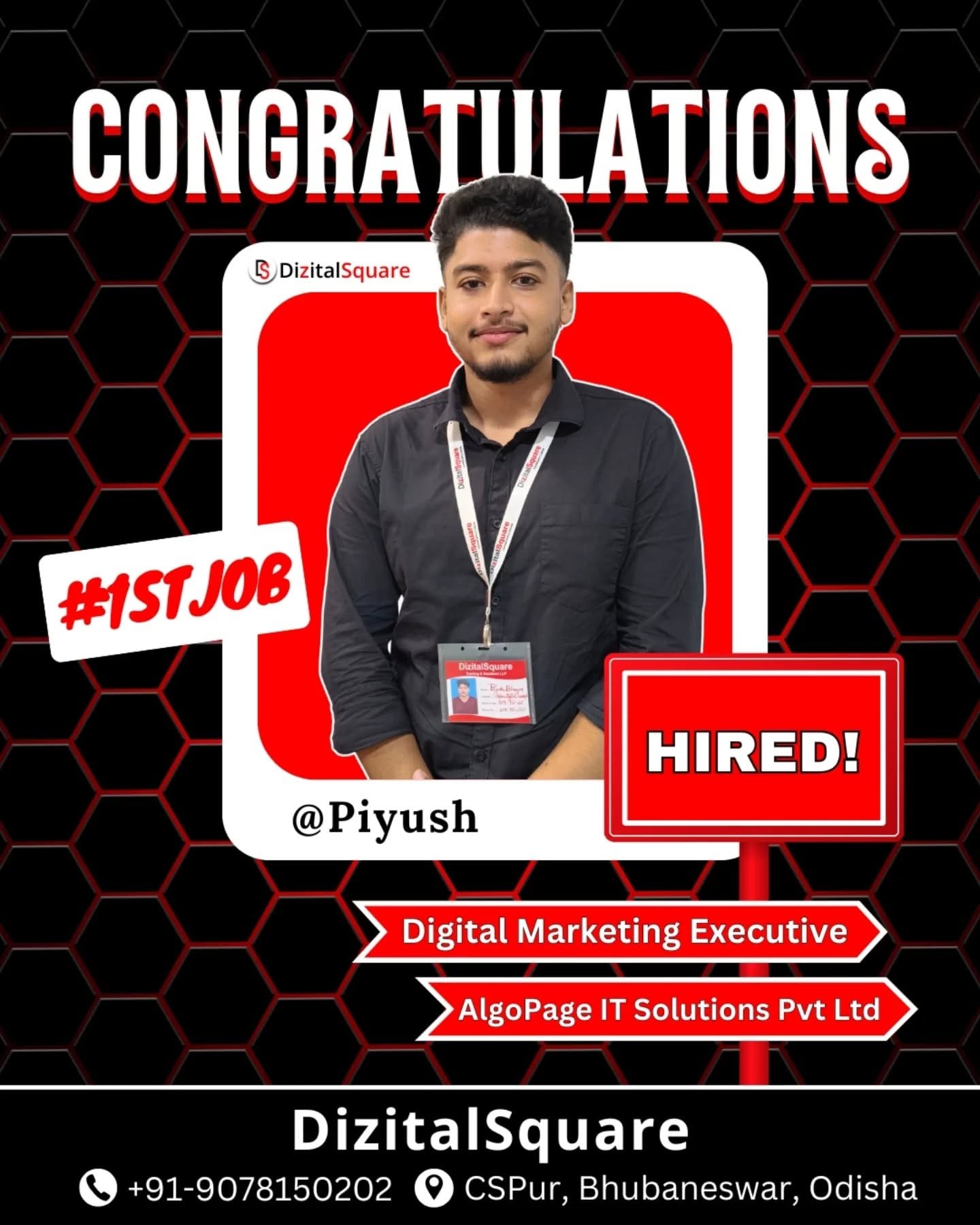 Piyush started his career after digital marketing course with diiztalsquare in bhubaneswar